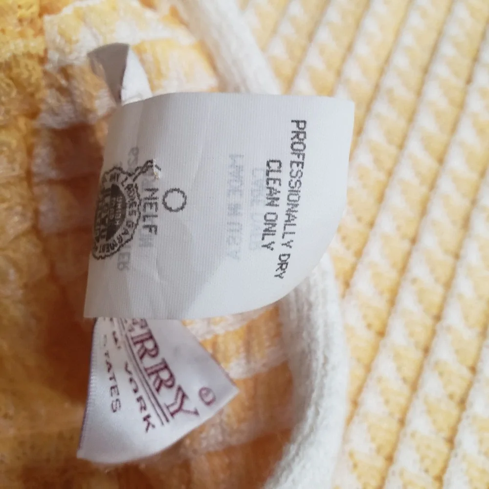 Vintage Castleberry Womens Yellow Woven Tweed Jacket Skirt Set Size 12 Old Money - Picture 10 of 11